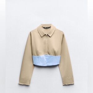 Zara mixed tailored cropped top